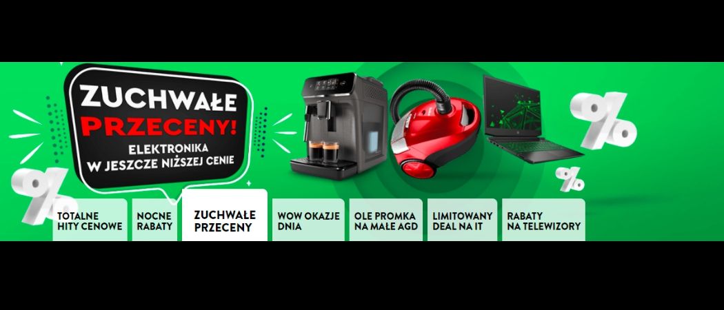 Promocja ZUCHWAŁE PRZECENY w Ole Ole - kup jeszcze taniej telewizor, laptop i wiele innych!