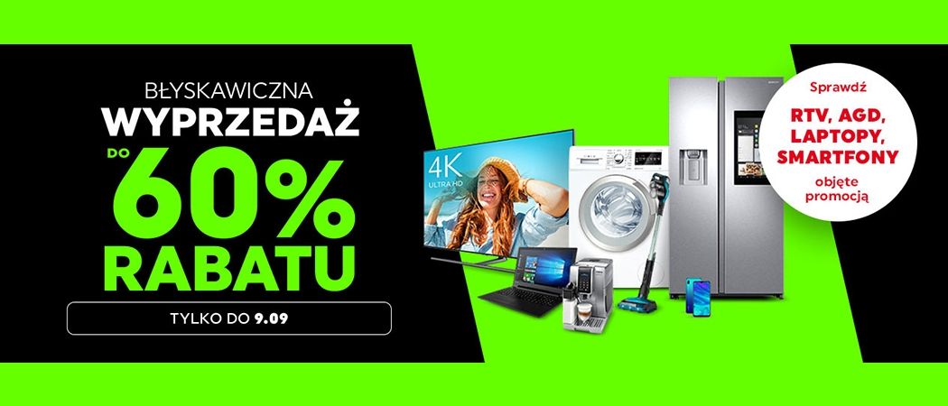 Kup promocyjny sprzęt z rabatem nawet do 60% w promocji "Błyskawiczna wyprzedaż" w Neonet!