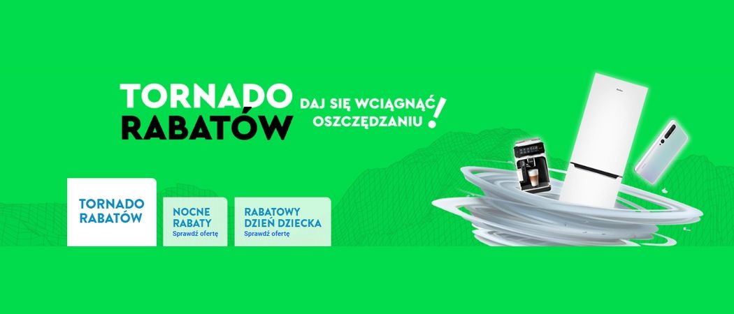 Promocja TORNADO RABAT&Oacute;W w Ole Ole - kup jeszcze taniej wybrane RTV!