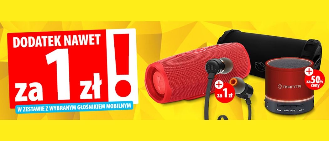 Promocja w Media Expert - kup promocyjny głośnik mobilny i odbierz słuchawki za 1 zł!