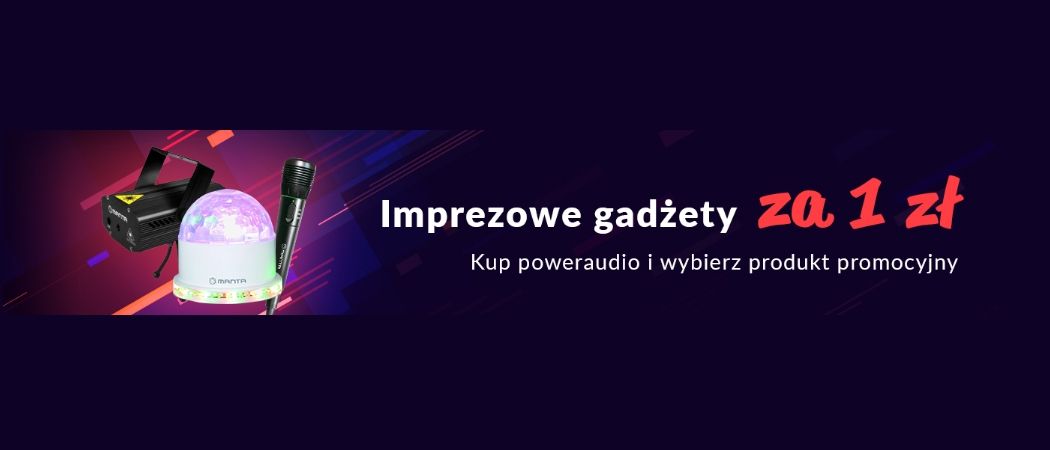 Kup promocyjny zestaw power audio i odbierz imprezowy gadżet za 1 zł w promocji RTV EURO AGD!