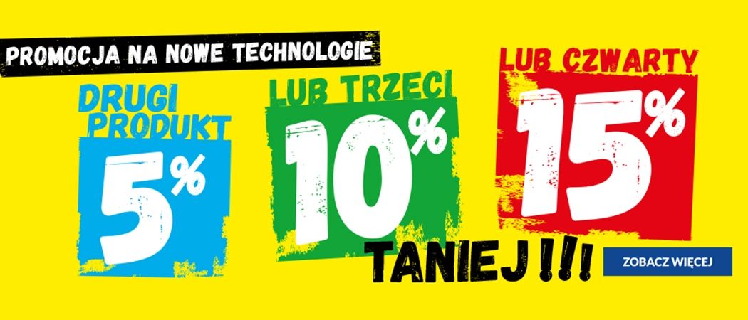 Promocja na nowe technologie w RTV EURO AGD - kup wybrane sprzęty i zyskaj do 15% rabatu na jeden ze sprzęt&oacute;w!