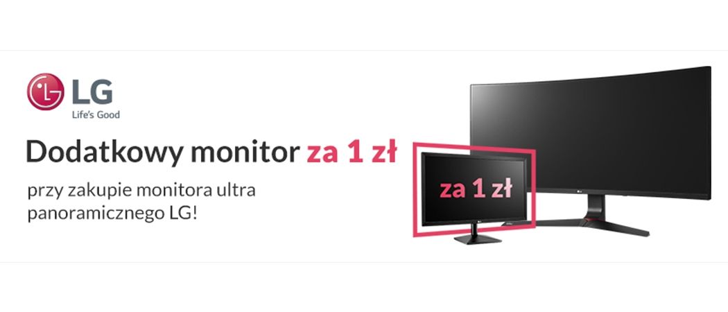 Kup wybrany monitor LG i odbierz drugi monitor za 1 zł w promocji RTV EURO AGD!