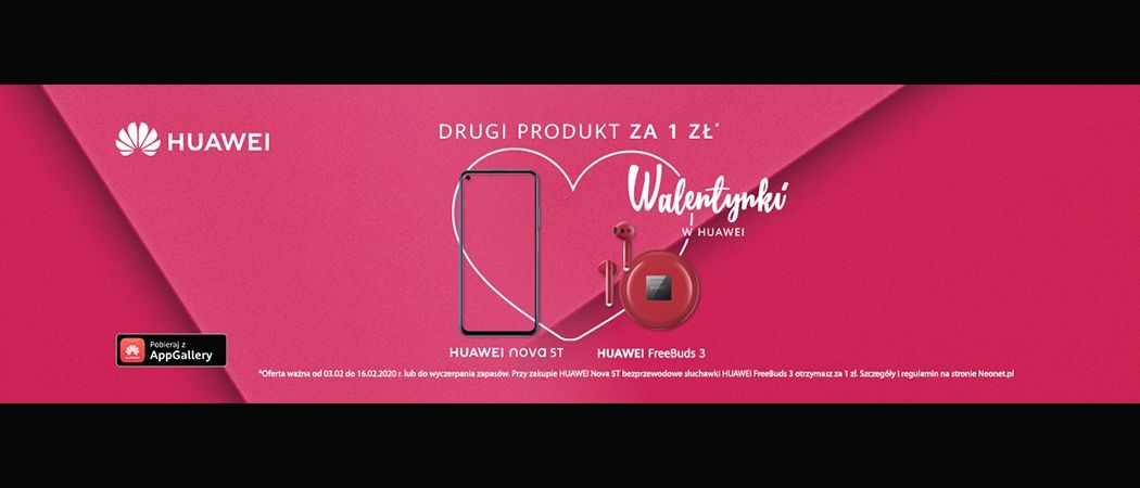 Promocja Neonet - kup smartfon HUAWEI Nova 5T i zyskaj słuchawki Freebuds 3 za 1zł!
