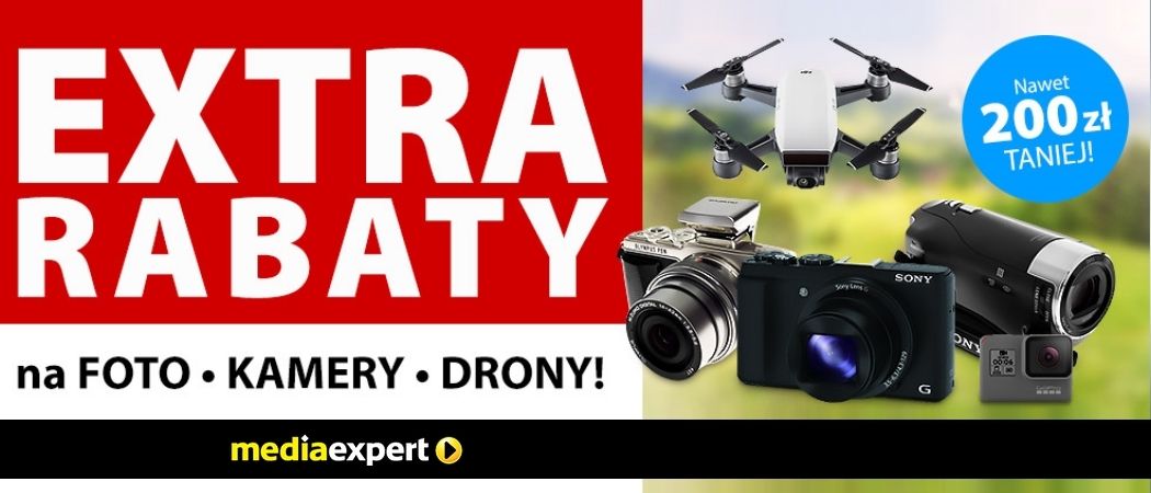 Promocja na foto, kamery i drony w Media Expert - nawet 200 złotych zniżki!