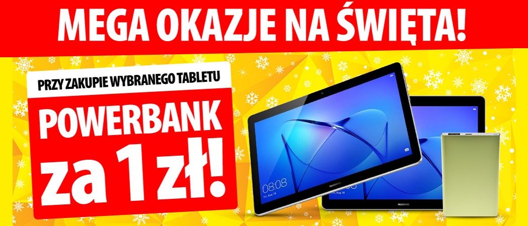 Przy zakupie wybranego tabletu, otrzymasz powerbank za 1 zł w promocji Media Expert!