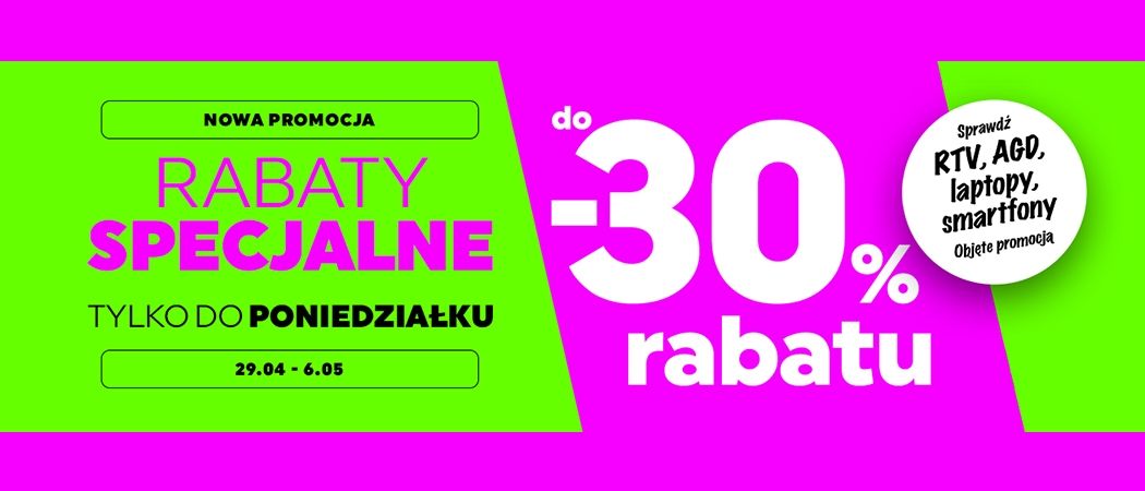Kup wybrany sprzęt AGD z rabatem do 30% w promocji "Rabaty specjalne" Neonet!