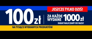 Promocja 100 zł za 1000 zł w RTV EURO AGD