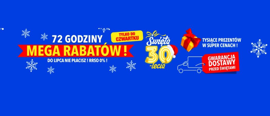 Promocja 72 GODZINY MEGA RABAT&Oacute;W w RTV EURO AGD - kup jeszcze taniej wybrane RTV!