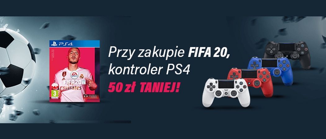 Kup promocyjną grę FIFA 20 i zyskaj 50 zł rabatu na kontroler PS4 w promocji RTV EURO AGD!