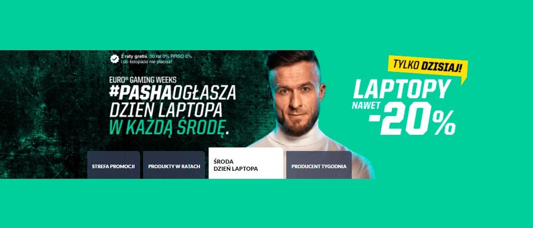 Promocja ŚRODA DZIEŃ LAPTOPA w RTV EURO AGD - kup taniej promocyjny laptop, monitor i inne!