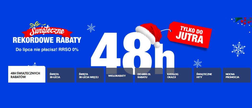 Promocja 48H ŚWIĄTECZNYCH RABAT&Oacute;W w RTV EURO AGD - kup jeszcze taniej wybrane RTV!