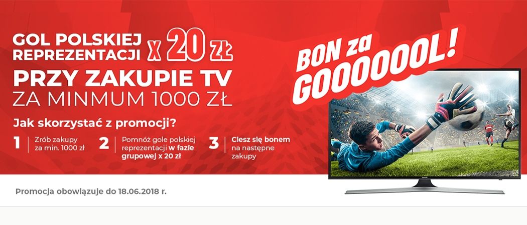 Promocja na telewizory w NEO24 - za gol reprezentacji bony na zakupy gratis!