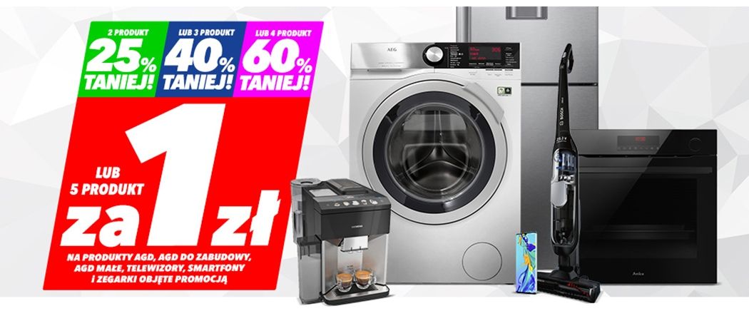Kup wybrane sprzęty i zyskaj rabat lub piąty sprzęt za 1 zł w promocji "Mega okazje. Black weeks" w Media Expert!