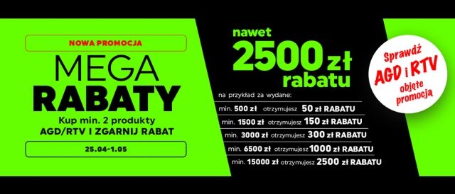 Promocja "Mega rabaty" w NEONET