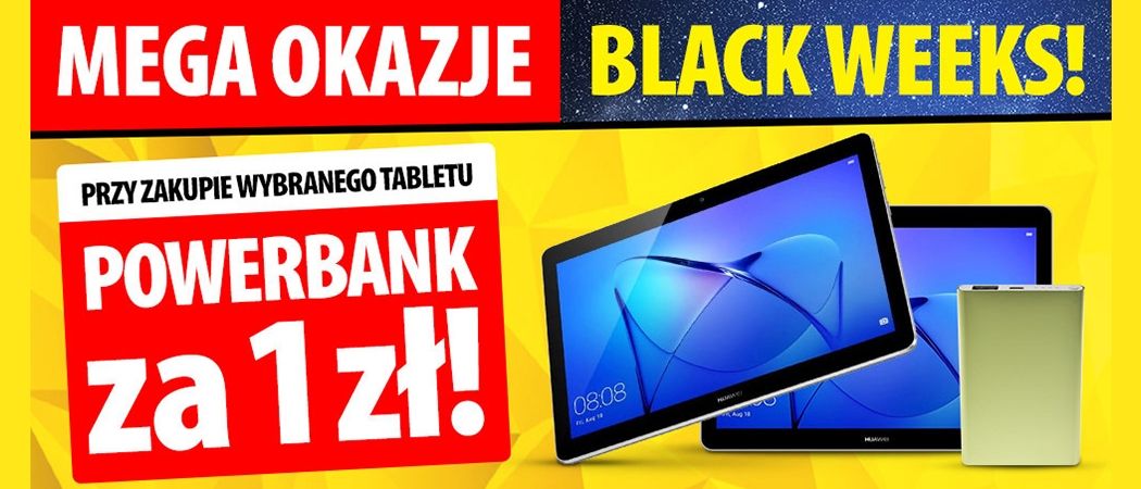 Przy zakupie wybranego tabletu powerbank za 1 zł w promocji Media Expert!
