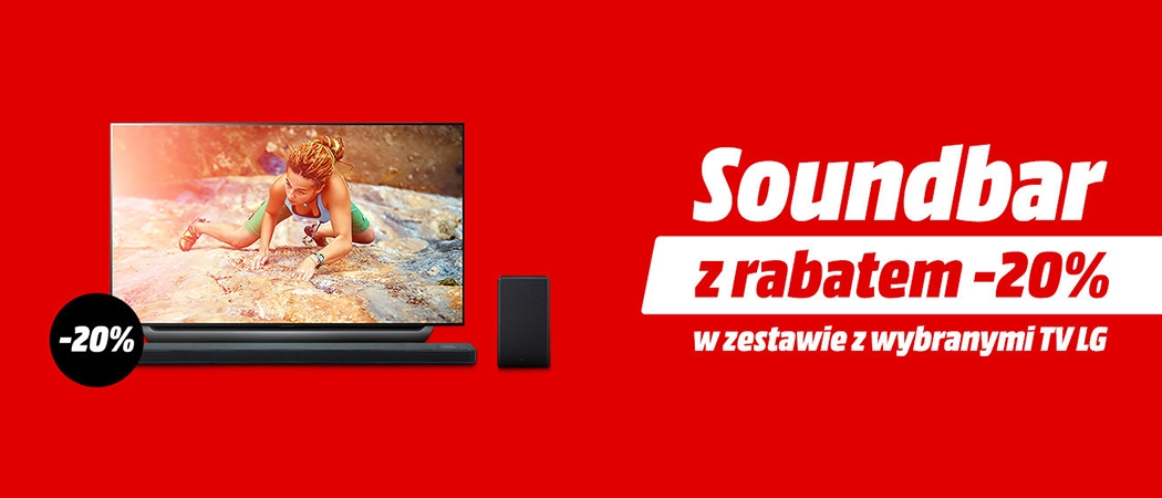 Kup wybrany telewizor LG i odbierz rabat na soundbar w sklepach Media Markt!