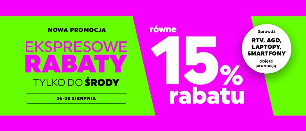 Kup wybrany sprzęt i zyskaj dodatkowy rabat w promocji "Ekspresowe rabaty" w Neonet!