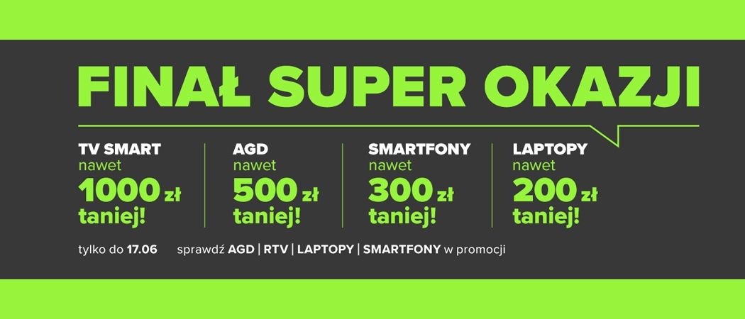 Promocja FINAŁ SUPER OKAZJI w Neonet - kup wybrane RTV taniej z kodem rabatowym!