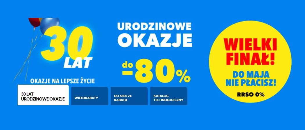 Promocja URODZINOWE OKAZJE - WIELKI FINAŁ w RTV EURO AGD - kup jeszcze taniej wybrane RTV!