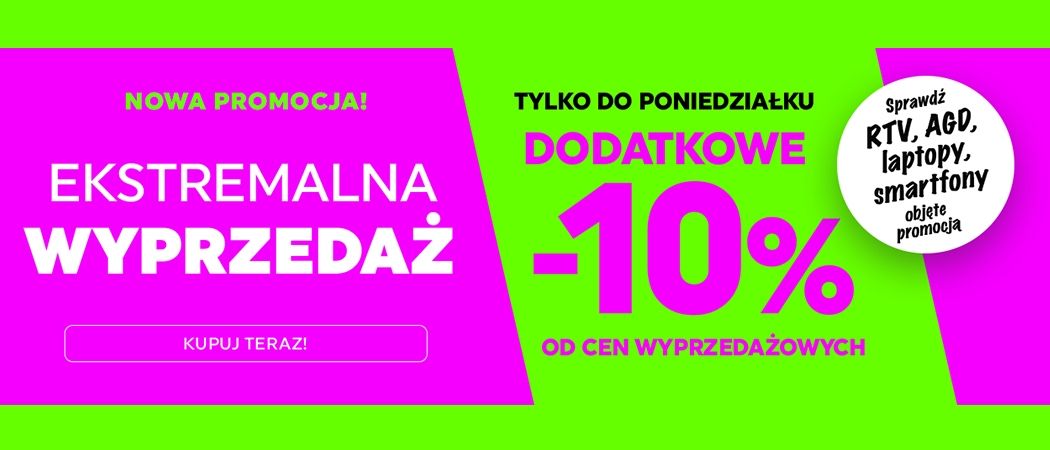 Promocja w Neonet - kup wybrany sprzęt i zyskaj 10% rabatu od ceny wyprzedażowej!