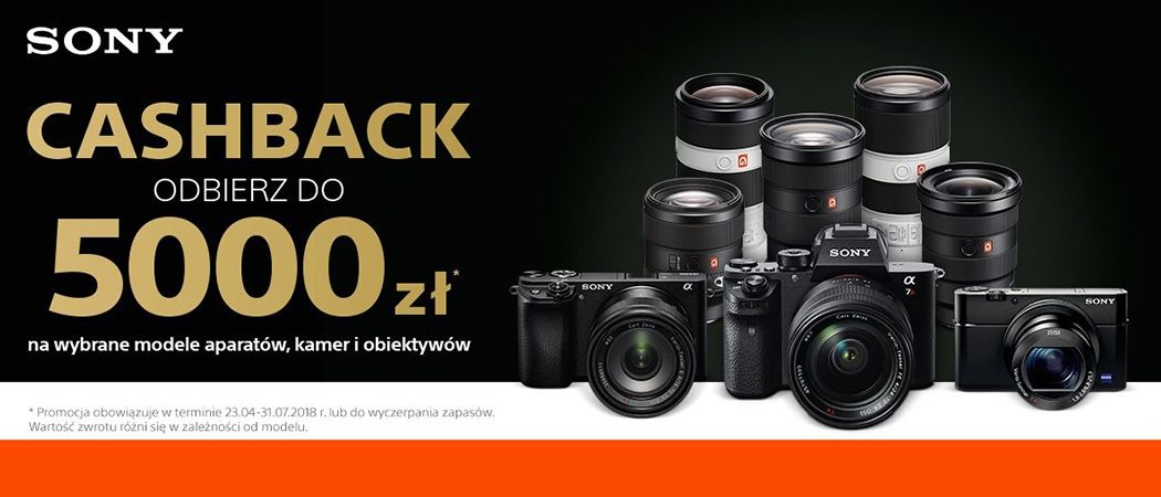 Promocja na aparaty SONY - kup wybrany model i odbierz nawet 5000 zł zwrotu!