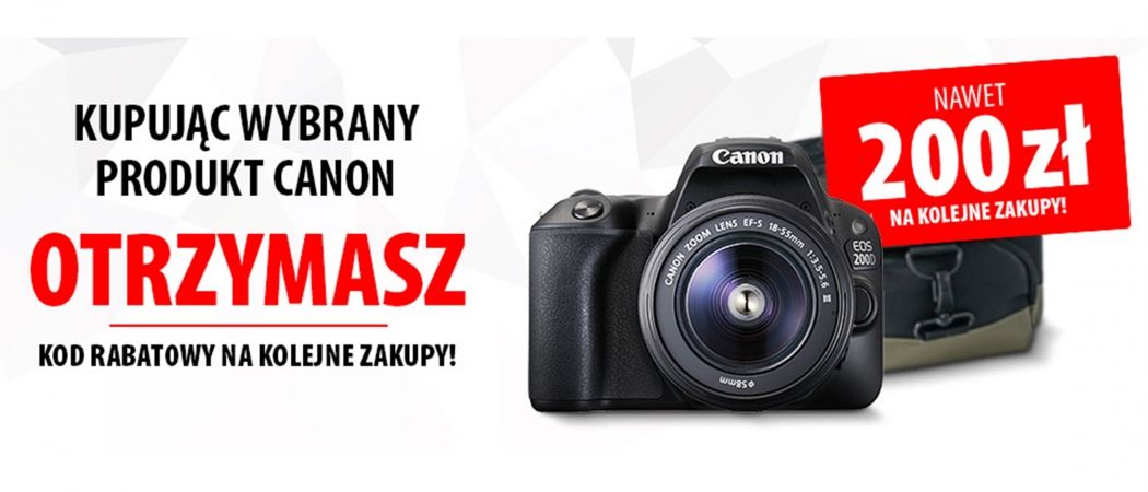 Promocja CANON w Media Expert - kup sprzęt marki CANON i odbierz nawet 200 zł na kolejne zakupy!