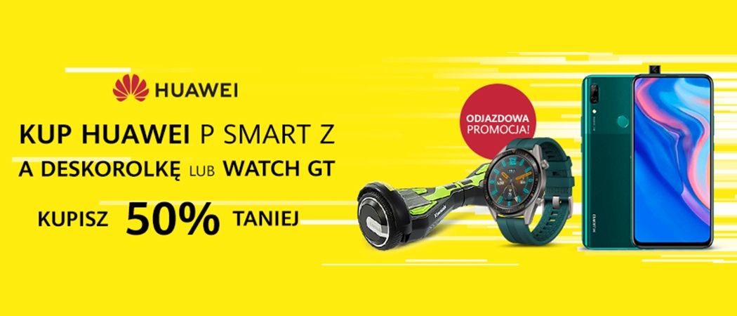 Kup wybrany smartfon HUAWEI i zyskaj 50% rabatu na smartwatch lub deskorolkę w promocji RTV EURO AGD!