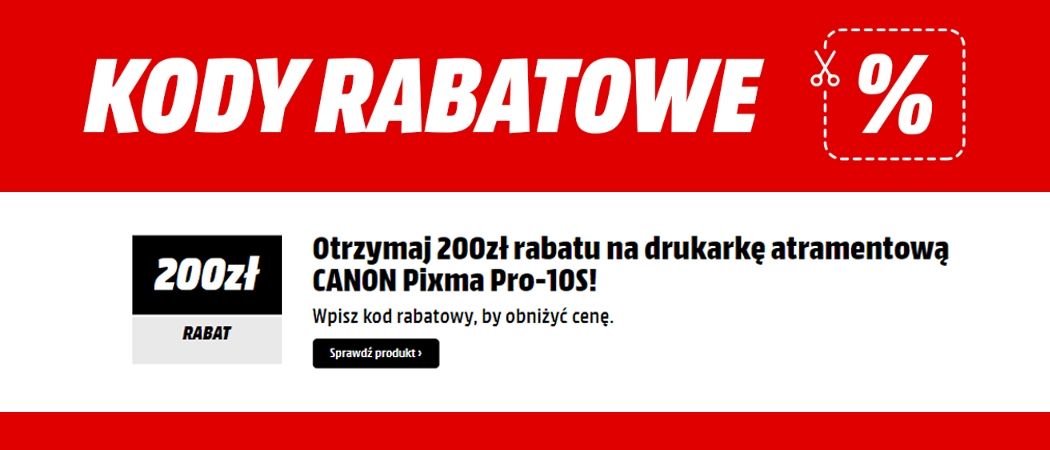 Kup wybraną drukarkę CANON i zyskaj do 200 zł rabatu w promocji Media Markt!