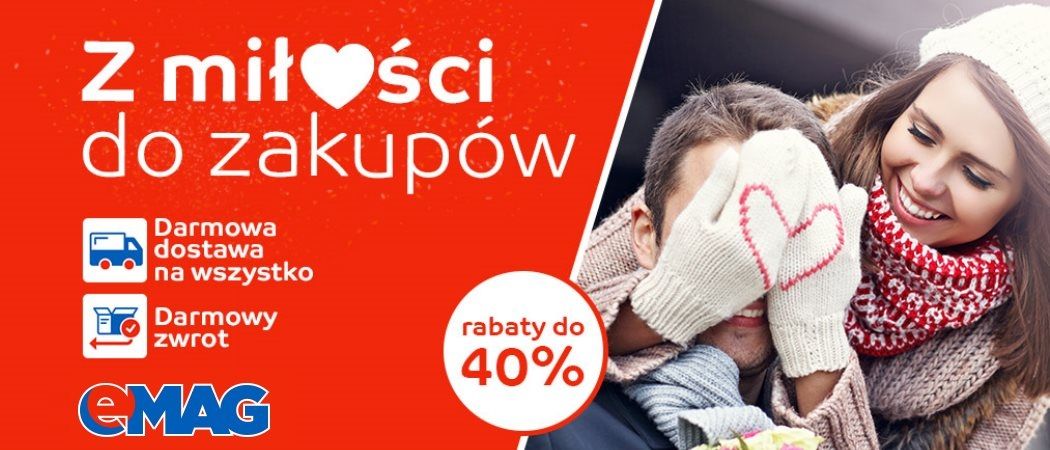 Promocja walentynkowa w eMAG - do 40% zniżki na sprzęt i telewizory!