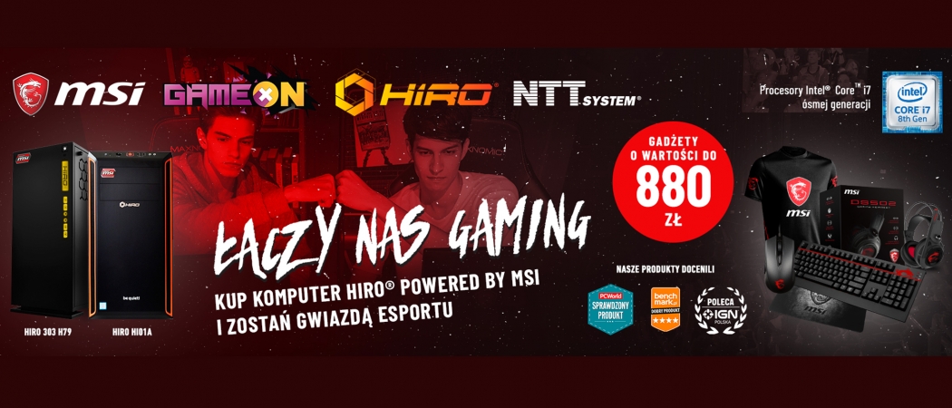 Kup komputer HIRO Powered by MSI i zgarnij esportowe akcesoria o wartości nawet 880 zł!