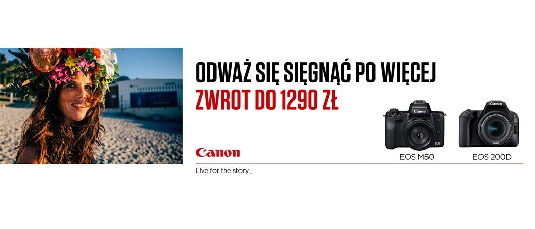 Promocja CANON CASHBACK - odbierz zwrot nawet do 1290 zł!