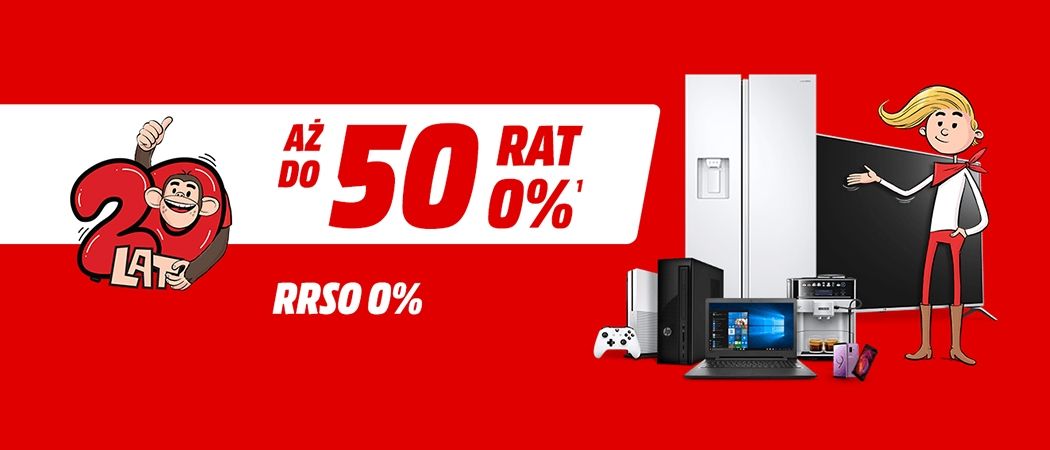 Kup sprzęt RTV i rozł&oacute;ż spłatę na nawet 50 rat 0% w sklepach Media Markt!