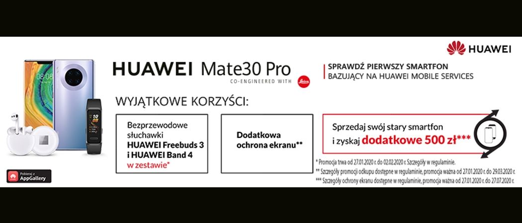 Kup promocyjny smartfon HUAWEI i zyskaj opaskę i słuchawki gratis w promocji RTV EURO AGD!