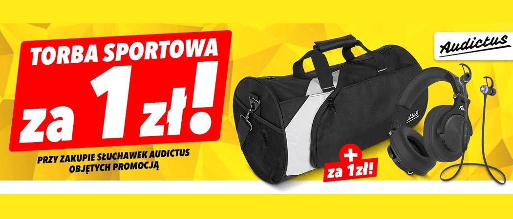 Promocja Media Expert na słuchawki - kup wybrane słuchawki i odbierz torbę sportową w prezencie za 1 zł!
