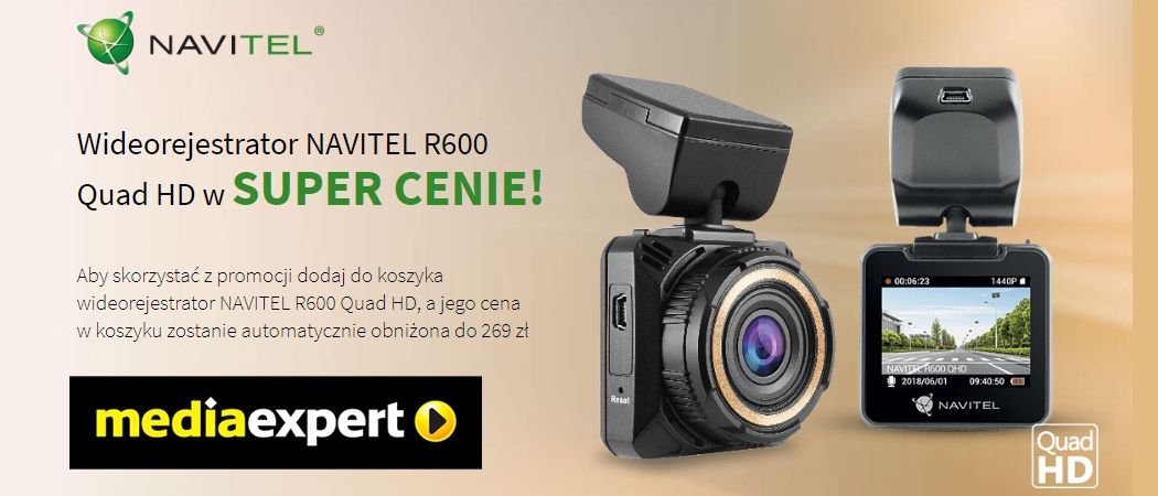 Promocja w Media Expert - kup promocyjny wideorejestrator NAVITEL i odbierz dodatkową zniżkę!