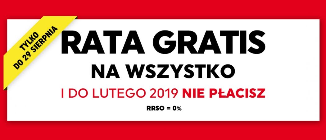 Promocja ratalna - rata gratis i do lutego nie płacisz w sklepach Neonet!