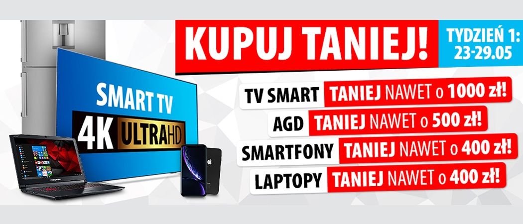 Kup promocyjny sprzęt nawet do 1000 zł taniej w promocji "Kupuj taniej!" w Media Expert!