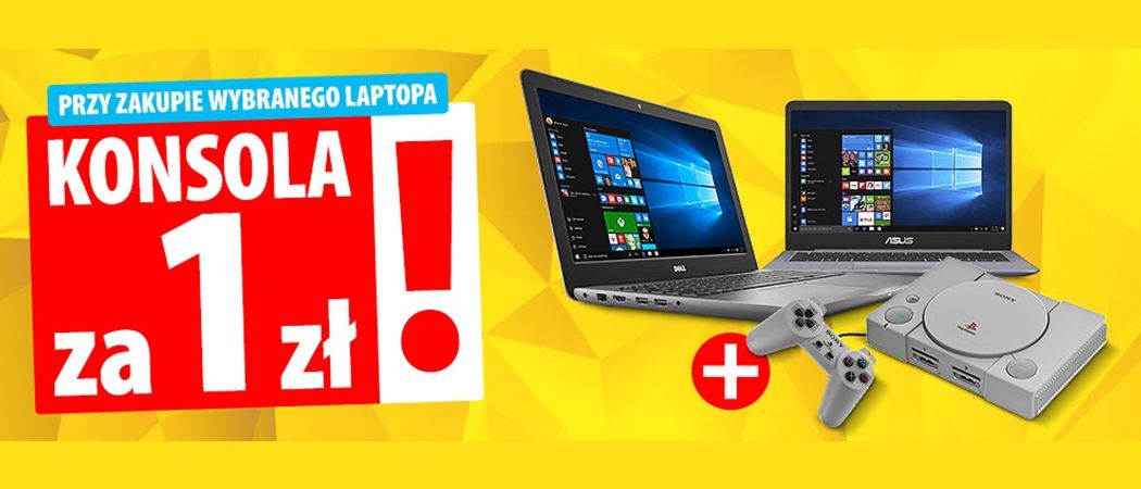 Promocja w Media Expert - przy zakupie wybranego laptopa konsola za 1zł!