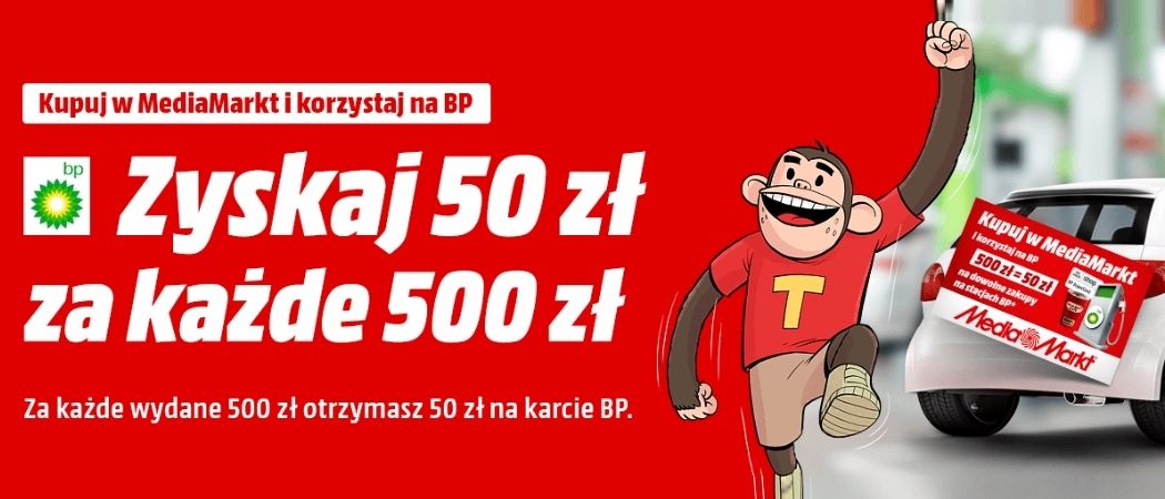 Kupuj w Media Markt i odbieraj bony na stacje BP i tankuj za darmo!