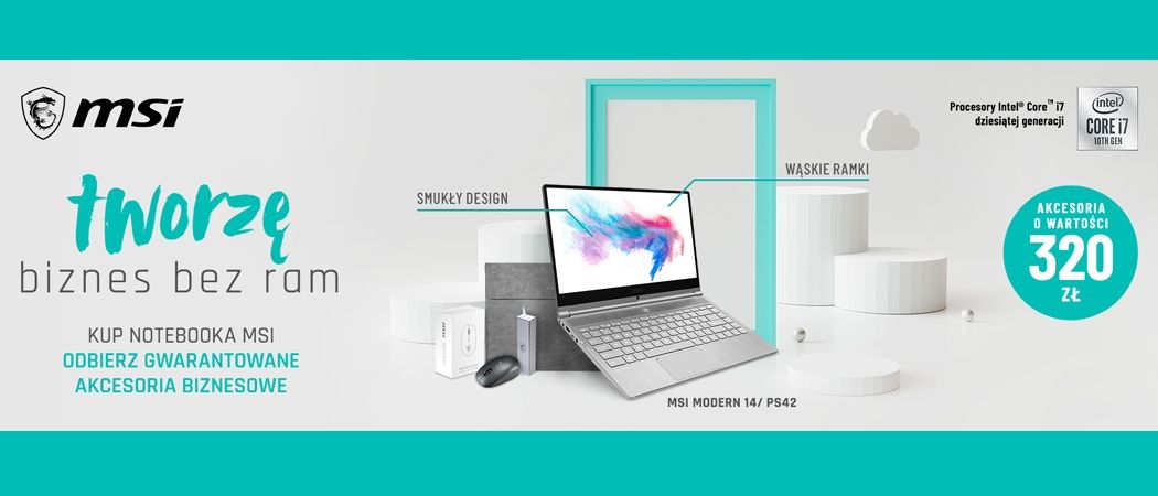 Promocja MSI - kup wybrany laptop MSI i odbierz akcesoria o wartości 320 zł!