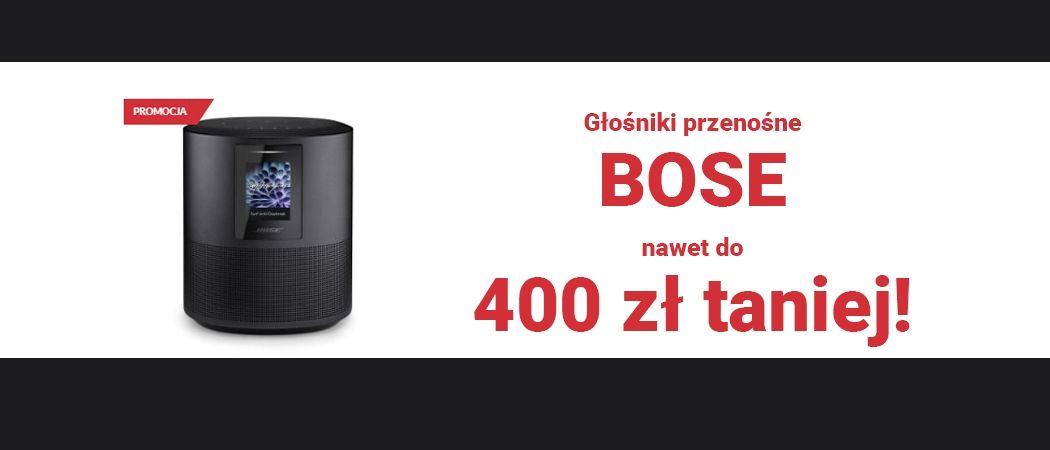Kup promocyjny głośnik mobilny BOSE i odbierz do 400 zł rabatu w promocji RTV EURO AGD!
