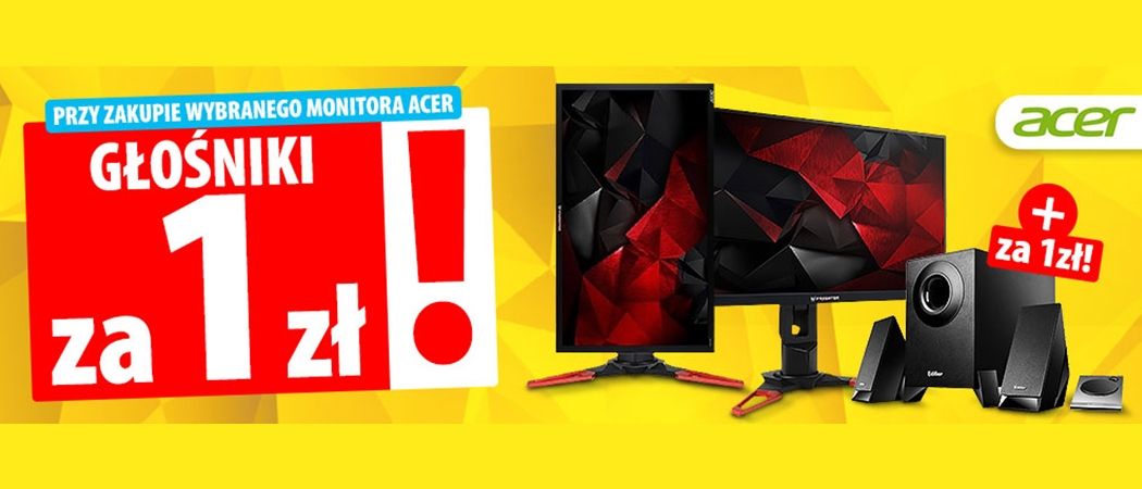 Kup promocyjny monitor ACER i odbierz głośniki za 1 zł w promocji Media Expert!