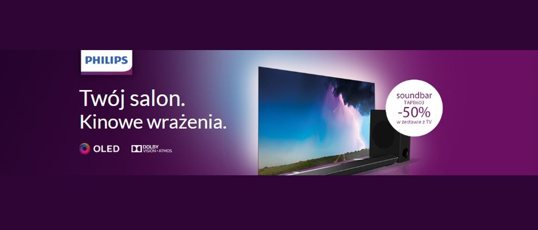 Promocja PHILIPS w RTV EURO AGD - kup wybrany telewizor i zyskaj 50% rabatu na soundbar!