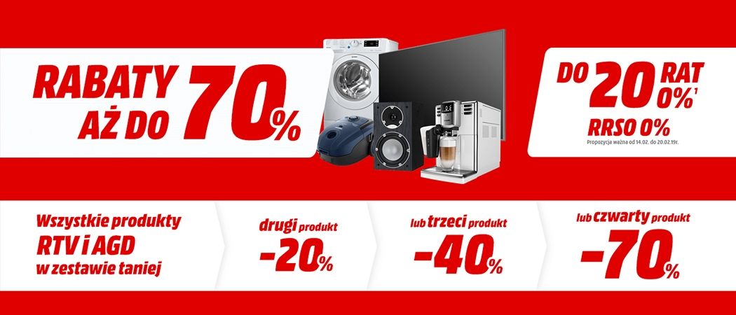 Promocja w Media Markt - kup zestaw sprzęt&oacute;w i odbierz nawet do 70% rabatu na jeden z nich!