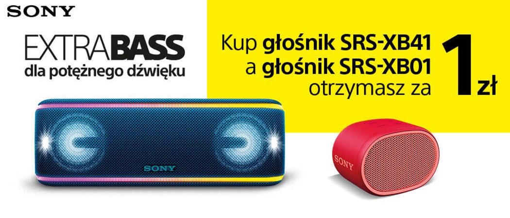 Promocja w Media Expert - kup promocyjny głośnik mobilny SONY i odbierz drugi głośnik za 1 zł!
