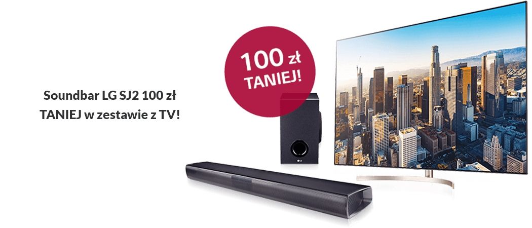 Soundbar LG SJ2 100 zł taniej w zestawie z telewizorem LG w sklepach Media Expert!