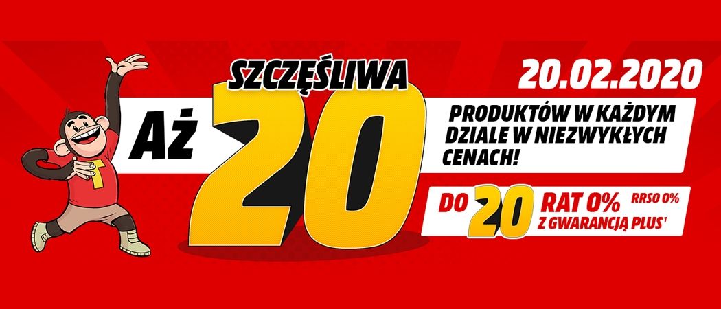 Promocja SZCZĘŚLIWA 20 w Media Markt - kup wybrane RTV jeszcze taniej!