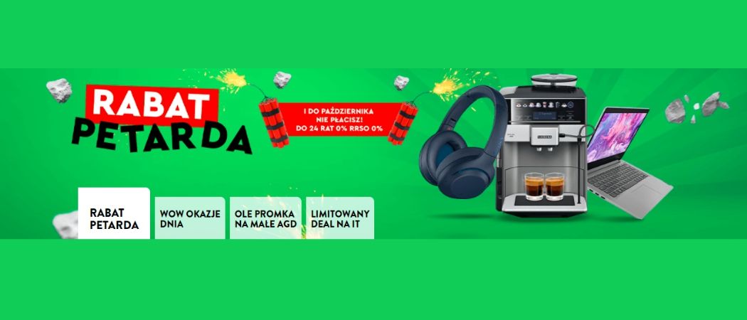Promocja RABAT PETARDA w Ole Ole - kup jeszcze taniej promocyjny telewizor, laptop i wiele innych!