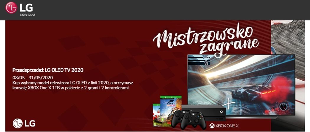 Promocja na telewizory LG - kup promocyjny telewizor LG i zyskaj konsolę XBOX w prezencie!